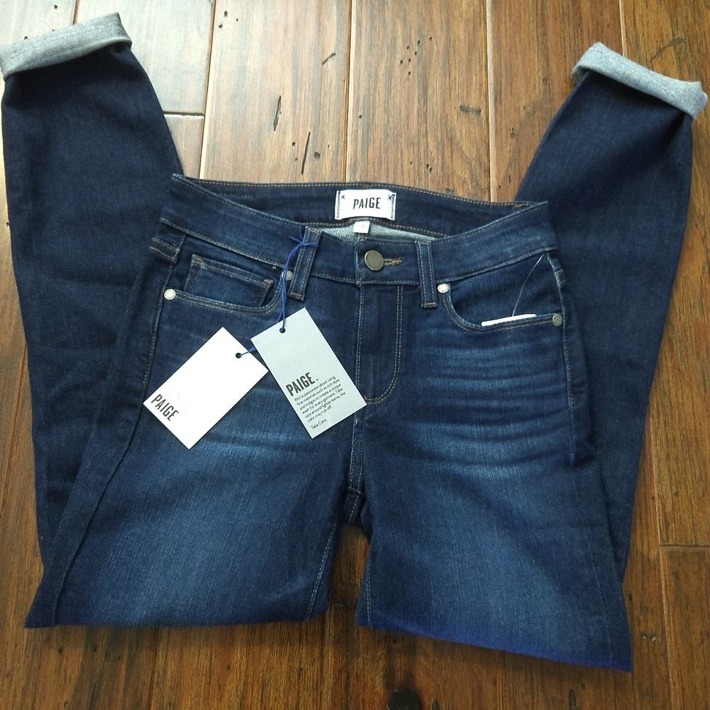 Paige Verdugo Ankle Undone Hem Jeans 24 NEW